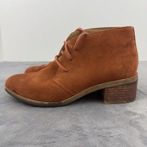 Clarks Originals Women's Orange Phenia Suede Desert  Ankle Boot Size 7